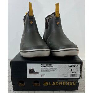 Lacrosse Men’s Alpha Deck Boot 6" Black Waterproof Air-Circ Slip-Resistant Sz 13